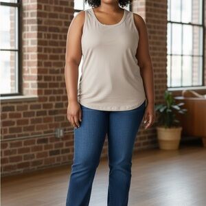 Women's Shebird Cream Tank Top With Built-In Bra